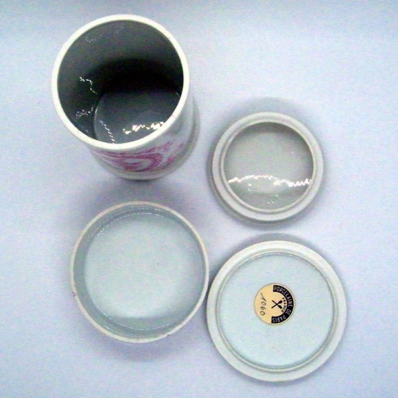 Vintage Porcelaine de Paris 6 pc Bathroom Vanity Set Soap Dish Jars Cup - Picture 5 of 5